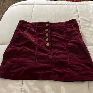 Forever 21 burgundy velvet skirt